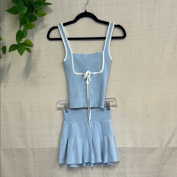 emory park Dresses & Skirts - Emory Park Light Blue Ribbed Knit Top and skirt set
